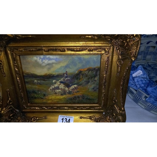 134 - An ormalu gilt framed print