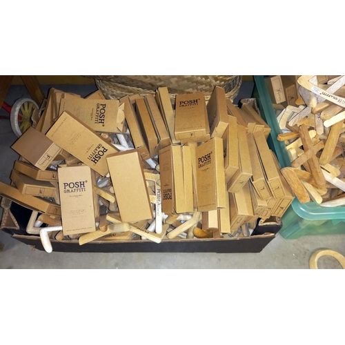 149 - 3 boxes of wooden posh graffiti letters, or good lot of firewood! COLLECT ONLY