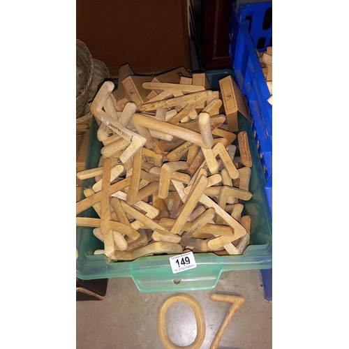 149 - 3 boxes of wooden posh graffiti letters, or good lot of firewood! COLLECT ONLY