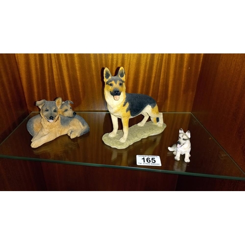 165 - 15 German Shepherd dog ornaments including Beswick, Border Fine Arts, a brass example etc COLLECT ON... 