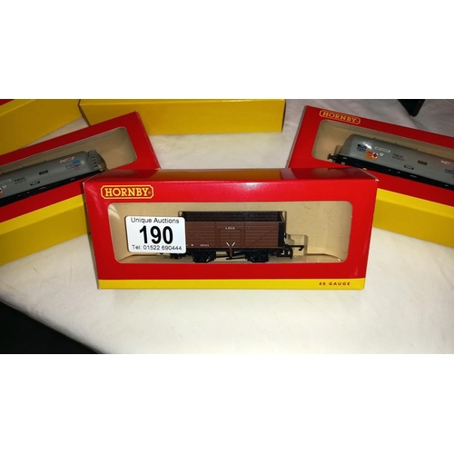 190 - 5 Hornby goods wagon R6394, R6307A, R6390 x 2, R6401