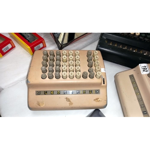 192 - 2 vintage Bell Punch plus model 509/s 509/fs and a cante De calculator adding machines COLLECT ONLY