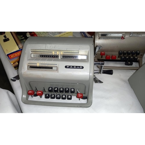 203 - 3 vintage Facit calculator adding machines including C1-13 and a Precisa COLLECT ONLY