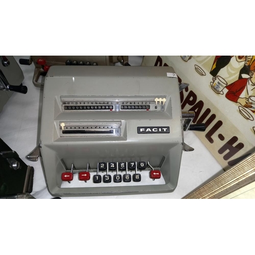 203 - 3 vintage Facit calculator adding machines including C1-13 and a Precisa COLLECT ONLY