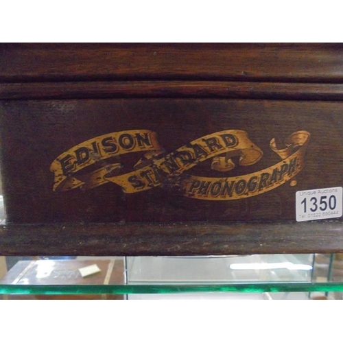 1350 - An Edison Standard Phonograph case (no workings box is empty).