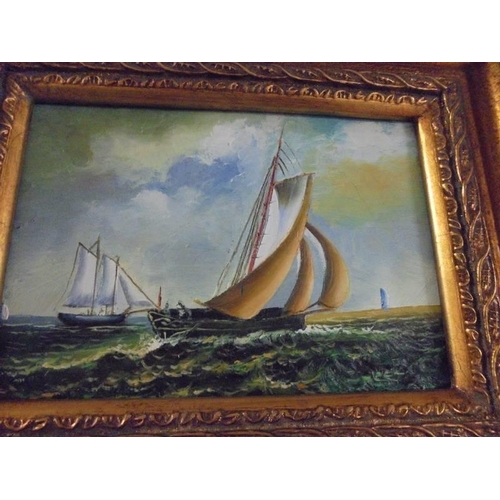 1358 - A gilt framed seascape.