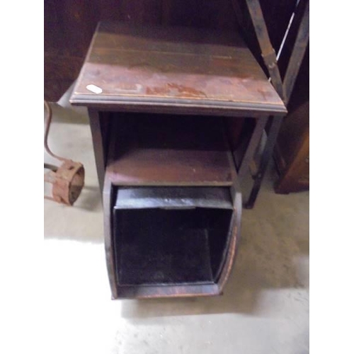 1362 - A mahogany coal cabinet with metal liner. COLLECT ONLY.