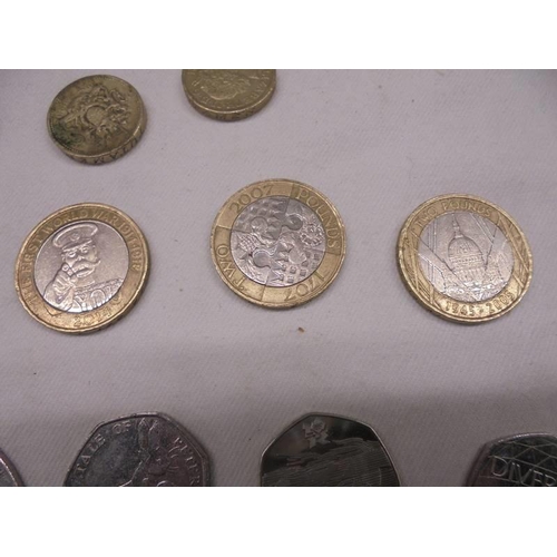 1199 - Five £2 coins including 2 William Shakespeare, five 50 coins including Paddington, Beatrix Potter et... 