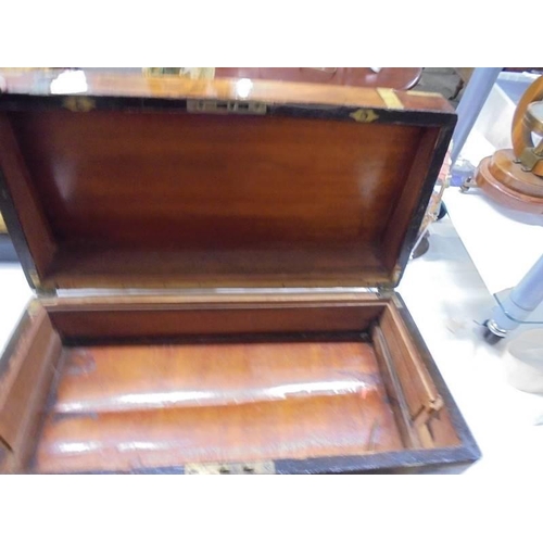 1211 - A brass bound mahogany box. no interior.