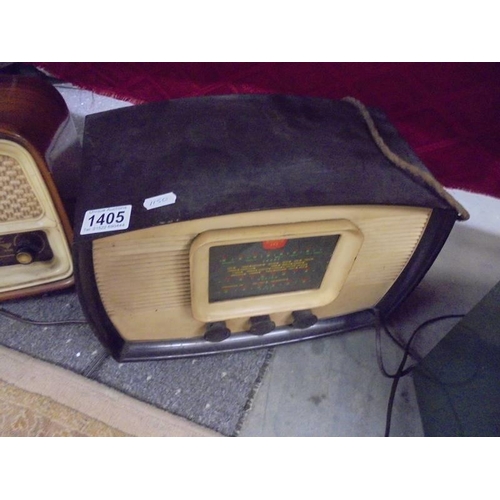 1405 - Three vintage radio's. COLLECT ONLY.