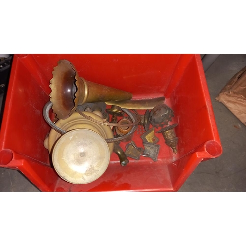 253 - A quantity of boxes of workshop brass etc including lighting parts COLLECT ONLY