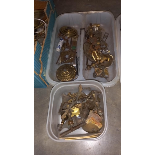 253 - A quantity of boxes of workshop brass etc including lighting parts COLLECT ONLY