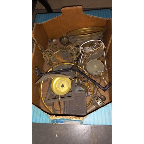 253 - A quantity of boxes of workshop brass etc including lighting parts COLLECT ONLY