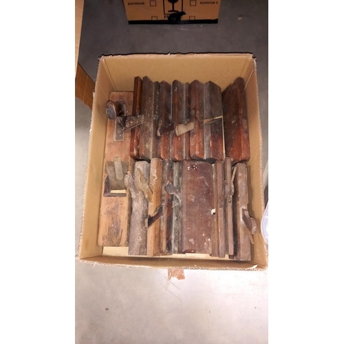 263 - 2 boxes of vintage moulding planes. COLLECT ONLY