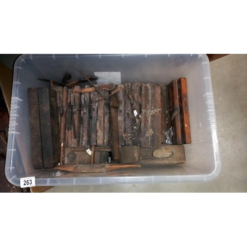 263 - 2 boxes of vintage moulding planes. COLLECT ONLY