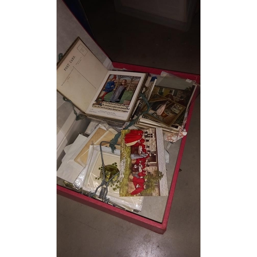 274 - 2 box files full of postcards & ephemera