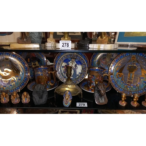 279 - A set of 8 Royal Worcester Legends of the Nile collectors plates, mugs and saucers, etc