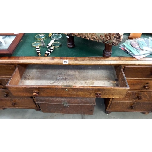 293 - An old double pedestal partners desk, COLLECT ONLY