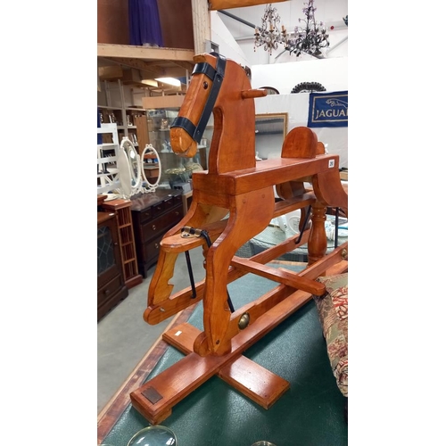 295 - A well made pine rocking horse COLLECT ONLY