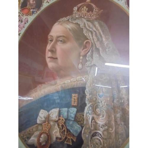 1455 - A framed and glazed portrait of queen Victoria COLLECT ONLY.