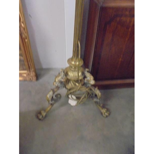 1471 - A solid brass standard lamp. COLLECT ONLY.