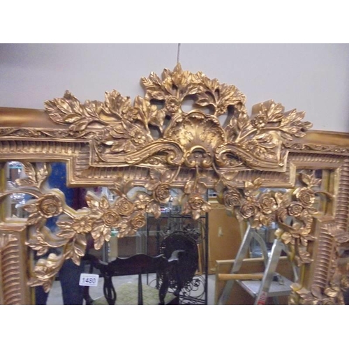 1480 - A large gilt framed mirror, COLLECT ONLY.