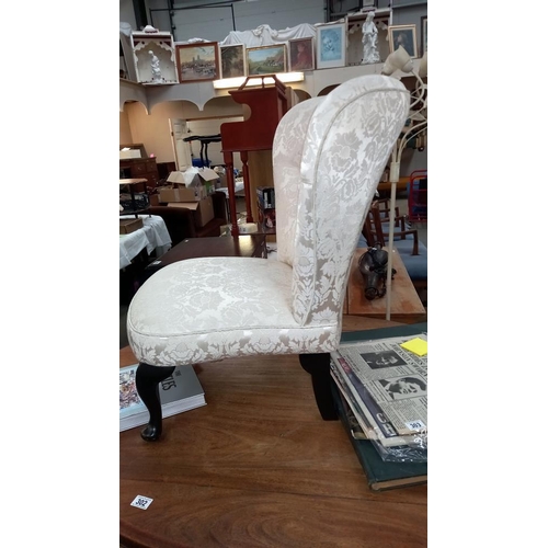 301 - A deep buttoned wing back nursing chair, COLLECT ONLY