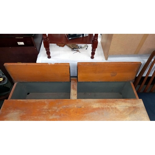 307 - A vintage school double desk - 112cm x 59cm x 65cm high, COLLECT ONLY