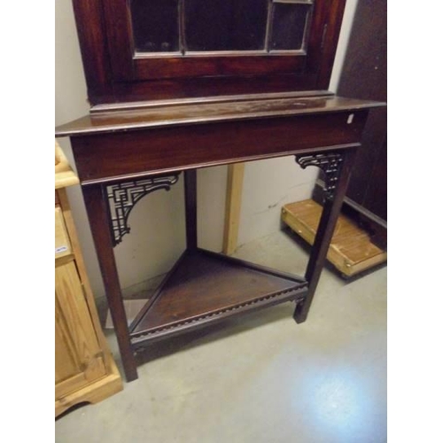 1504 - A mahogany astragal glazed corner cabinet on stand, COLLECT ONLY.