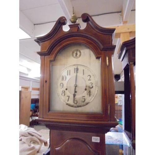 1525 - A mahogany Grandfather clock with string inlay, COLLECT ONLY.