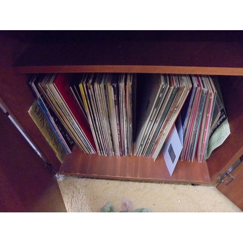 1536 - A record cabinet and a quantity of LP records, COLLECT ONLY.