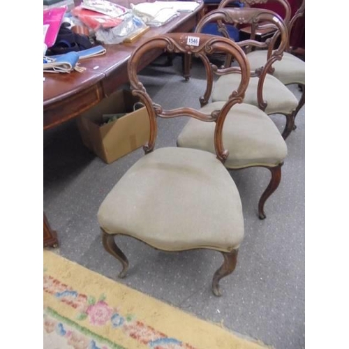 1546 - A set of four Victorian mahogany cabriole leg dining chairs, COLLECT ONLY.