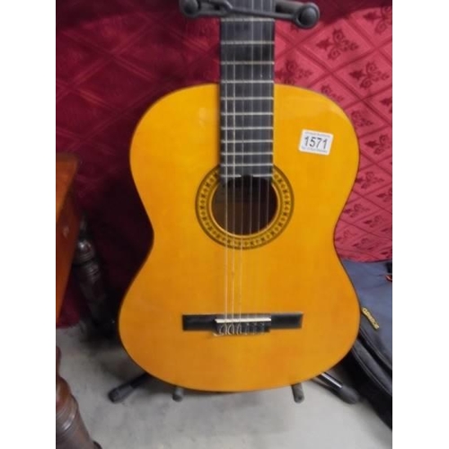 1571 - A Marlin acoustic guitar with soft case. COLLECT ONLY.