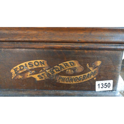 1350 - An Edison Standard Phonograph case (no workings box is empty).