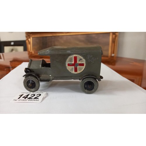 1422 - A 1920/30's Taylor & Barrett die cast military ambulance.