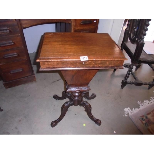 1615 - A Victorian cabriole leg sewing table, COLLECT ONLY.