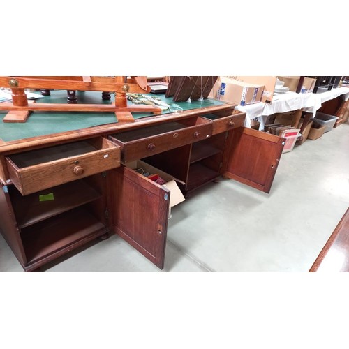 293 - An old double pedestal partners desk, COLLECT ONLY