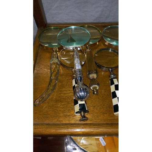 390 - 11 ornate Sherlock Holmes cosplay props magnifying glasses