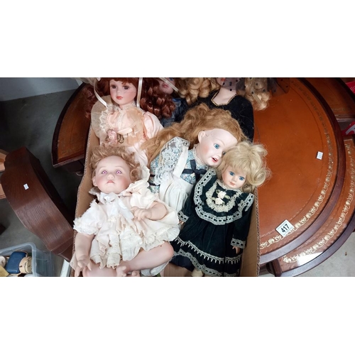 416 - A box of 8 collectors Dolls