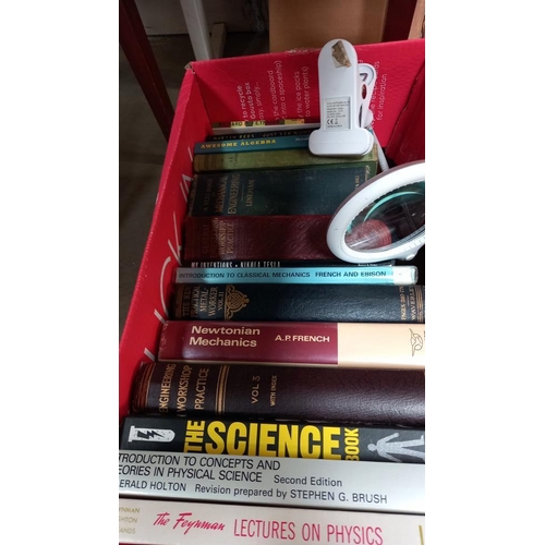 419 - A quantity of engineering and physics books etc plus a 1974 Pirelli calendar COLLECT ONLY