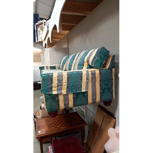 420 - A multi striped 3 seater settee, COLLECT ONLY