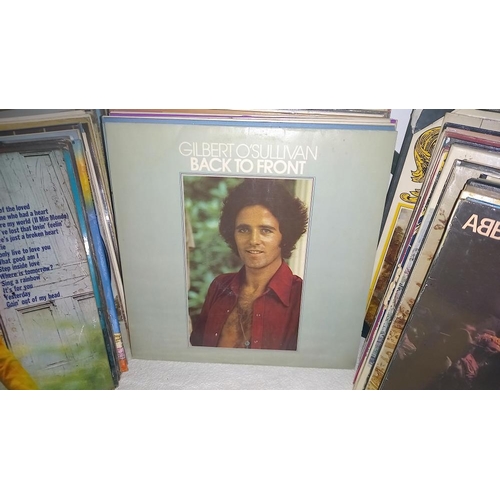 407 - A quantity of LP records including Abba, Gilbert O'Sullivan, Cilla etc