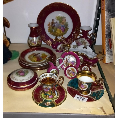 415 - A mixed lot of continental porcelain including Limoges