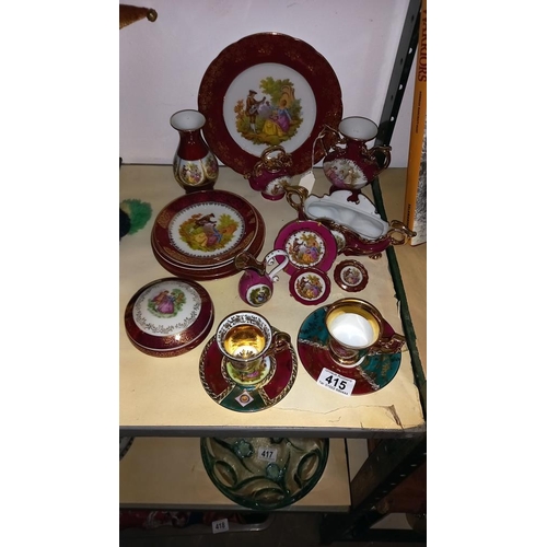 415 - A mixed lot of continental porcelain including Limoges