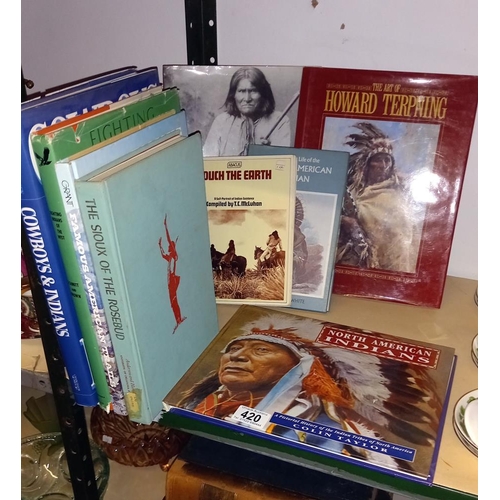 420 - A selection of hardback books on American Indians