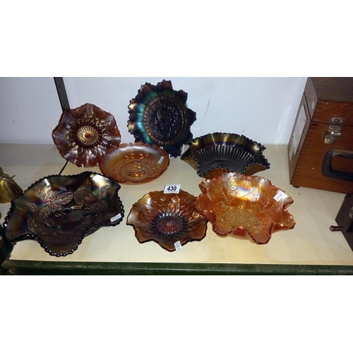 430 - 7 pieces of carnival glass