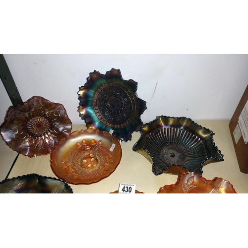 430 - 7 pieces of carnival glass