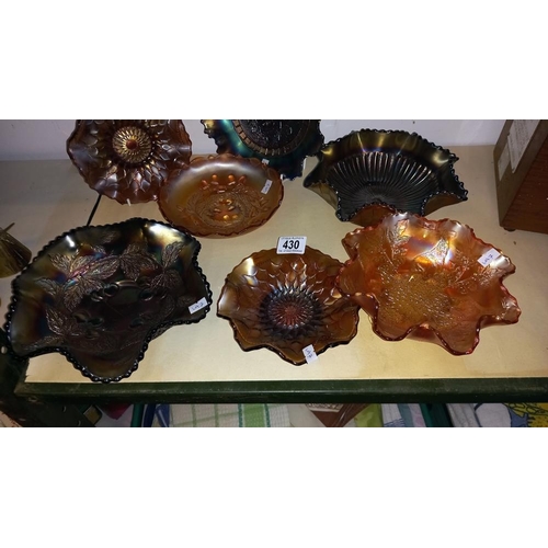 430 - 7 pieces of carnival glass