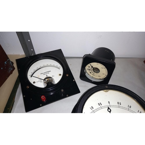 437 - A Galvanometer, Ampmeter, mill ampmeter etc COLLECT ONLY