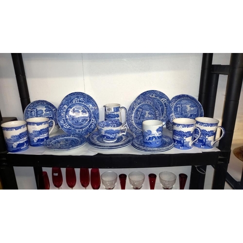 451 - A good lot of blue and white Spode and Copeland Spode crockery